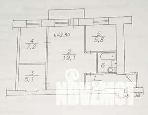 2-к квартира, вторичка, 45м2, 5/5 этаж