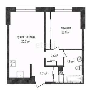 2-к квартира, вторичка, 45м2, 2/23 этаж