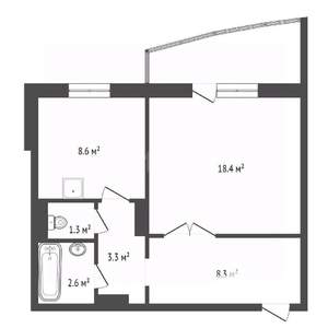 1-к квартира, вторичка, 40м2, 7/14 этаж