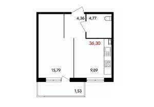 1-к квартира, вторичка, 36м2, 10/18 этаж