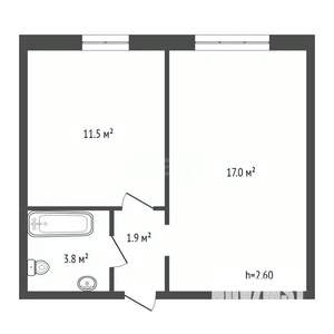 1-к квартира, вторичка, 34м2, 8/9 этаж