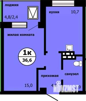 1-к квартира, сданный дом, 36м2, 3/19 этаж