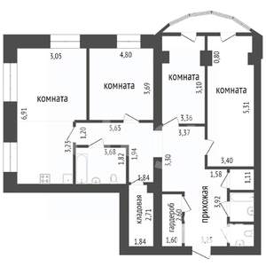 4-к квартира, вторичка, 145м2, 2/17 этаж