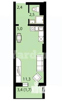 1-к квартира, вторичка, 23м2, 14/16 этаж