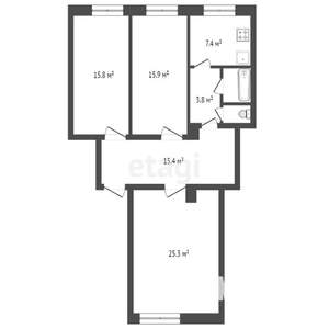 3-к квартира, вторичка, 88м2, 1/1 этаж