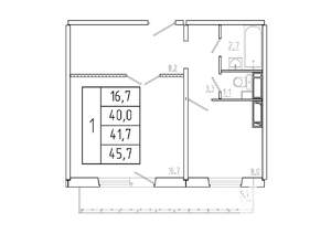 1-к квартира, вторичка, 42м2, 10/17 этаж