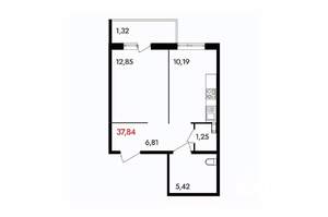 1-к квартира, вторичка, 38м2, 7/18 этаж