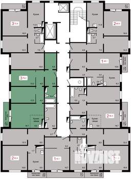 3-к квартира, вторичка, 76м2, 12/17 этаж