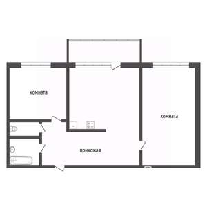 2-к квартира, вторичка, 57м2, 1/10 этаж