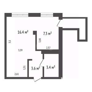 1-к квартира, вторичка, 31м2, 10/13 этаж