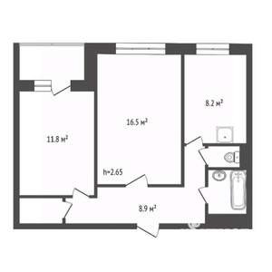 2-к квартира, вторичка, 52м2, 7/9 этаж