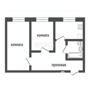 2-к квартира, вторичка, 42м2, 1/5 этаж