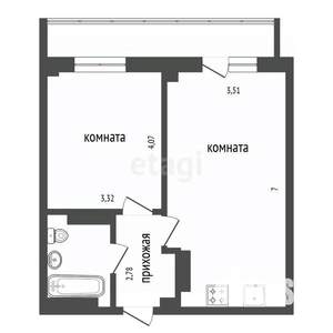 2-к квартира, вторичка, 46м2, 8/11 этаж