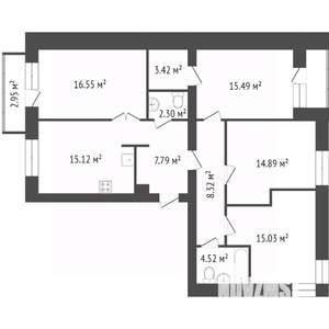 4-к квартира, вторичка, 100м2, 2/9 этаж