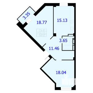 2-к квартира, строящийся дом, 68м2, 9/9 этаж