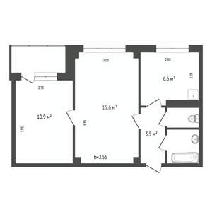 2-к квартира, вторичка, 42м2, 8/9 этаж