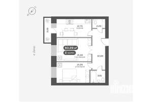 2-к квартира, вторичка, 60м2, 7/16 этаж