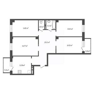 4-к квартира, вторичка, 100м2, 6/9 этаж