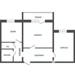 2-к квартира, вторичка, 54м2, 1/10 этаж