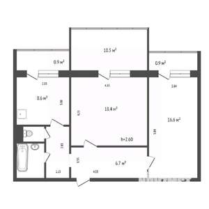 2-к квартира, вторичка, 57м2, 4/10 этаж