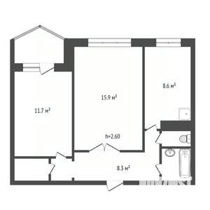 2-к квартира, вторичка, 51м2, 4/9 этаж