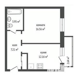 1-к квартира, вторичка, 40м2, 4/9 этаж