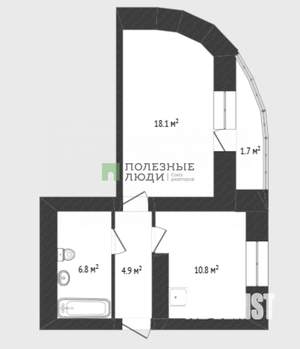 1-к квартира, вторичка, 41м2, 12/14 этаж