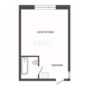 Студия квартира, вторичка, 17м2, 1/5 этаж