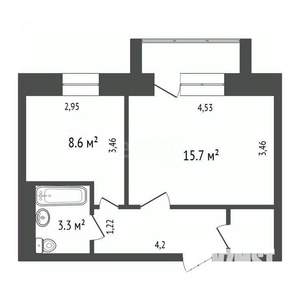 1-к квартира, вторичка, 34м2, 5/5 этаж