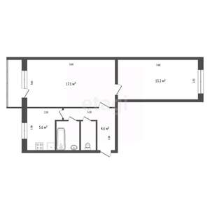 2-к квартира, вторичка, 48м2, 5/5 этаж