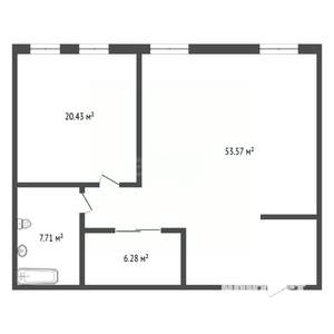 2-к квартира, вторичка, 60м2, 2/7 этаж