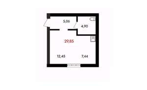 1-к квартира, вторичка, 30м2, 2/18 этаж