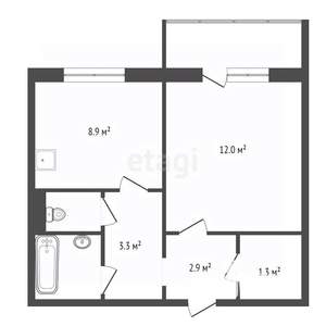 1-к квартира, вторичка, 41м2, 9/10 этаж