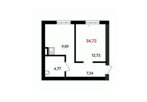 1-к квартира, вторичка, 35м2, 11/18 этаж