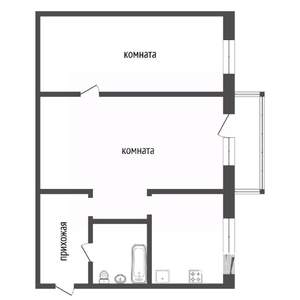 2-к квартира, вторичка, 46м2, 3/5 этаж