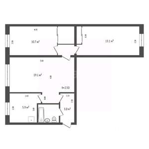 3-к квартира, вторичка, 59м2, 1/5 этаж