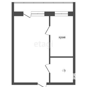 1-к квартира, вторичка, 39м2, 6/9 этаж