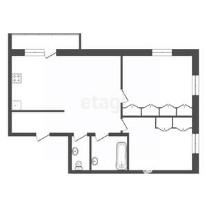 3-к квартира, вторичка, 55м2, 2/15 этаж