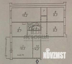 4-к квартира, вторичка, 82м2, 4/10 этаж