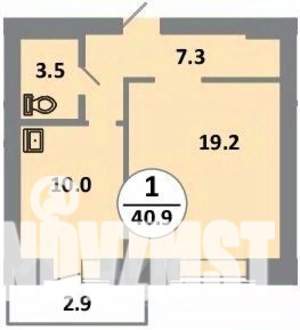 1-к квартира, вторичка, 41м2, 13/14 этаж