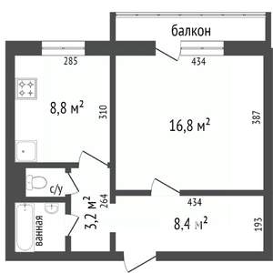 1-к квартира, вторичка, 41м2, 2/10 этаж