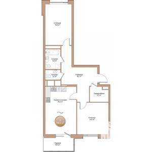 2-к квартира, строящийся дом, 79м2, 10/24 этаж