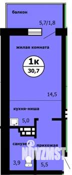 Студия квартира, сданный дом, 30м2, 5/9 этаж