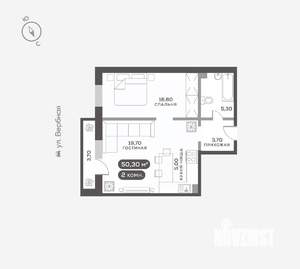 2-к квартира, вторичка, 50м2, 11/17 этаж