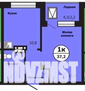 1-к квартира, вторичка, 37м2, 15/19 этаж