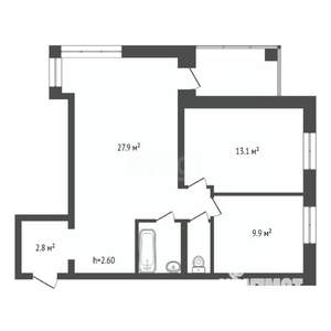 2-к квартира, вторичка, 59м2, 14/14 этаж