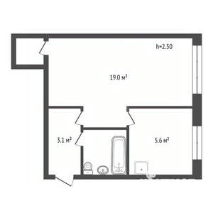 1-к квартира, вторичка, 32м2, 4/5 этаж