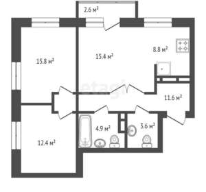 3-к квартира, вторичка, 72м2, 15/25 этаж