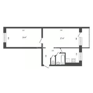 2-к квартира, вторичка, 46м2, 3/5 этаж