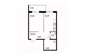 1-к квартира, вторичка, 38м2, 13/18 этаж